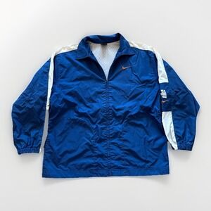 Vintage Nike Jacket Womens XL Windbreaker 90s Blue‎ Swoosh Logo